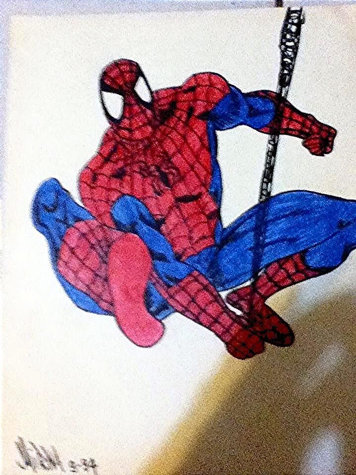 Spiderman Spider-man colored pencil drawing from 1984