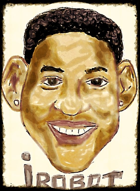 Will Smith cartoon portrait from iRobot