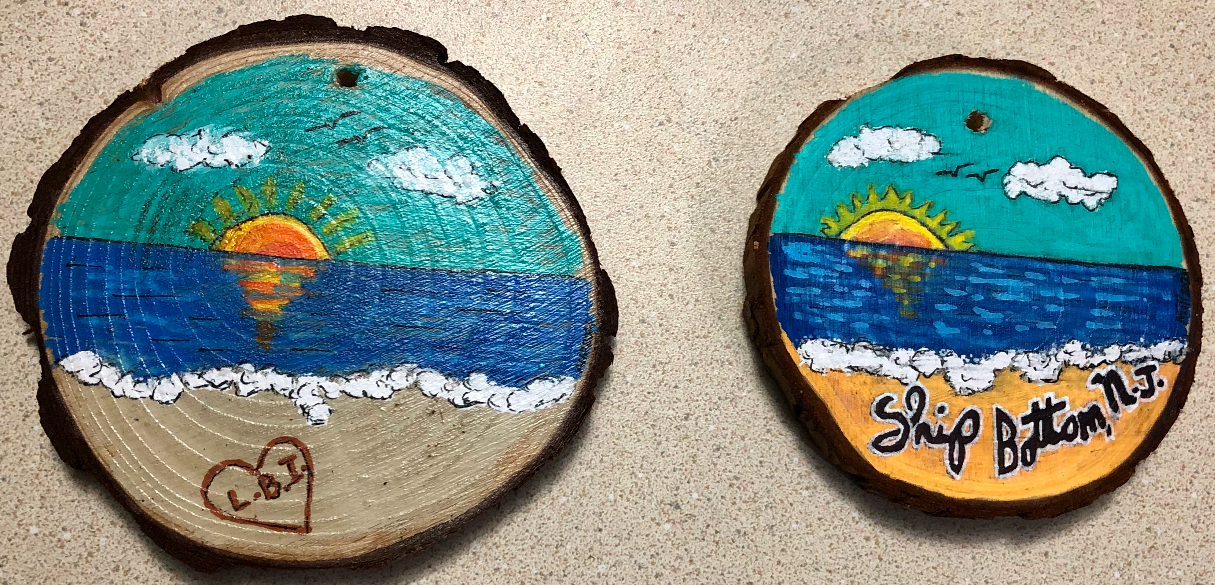 LBI and Ship Bottom painted wood slices